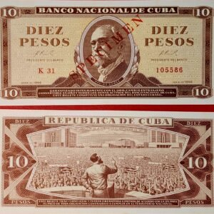 Specimen 10 pesos de Cuba año 1966