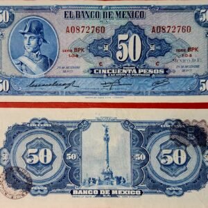 México, 50 pesos año 1972 Estado XF.