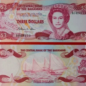 Bahamas, 3 dólares año 1974