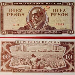 MUESTRA 10 pesos de Cuba año 1966